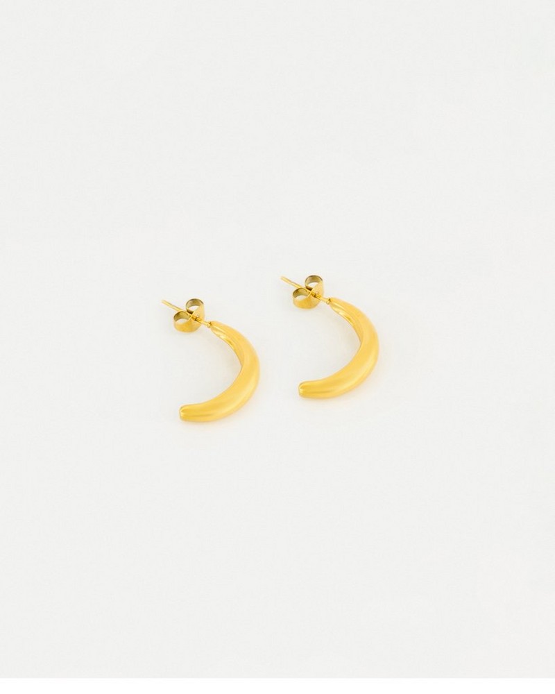 Old Khaki x byCara Women’s Moon Hoop Earrings