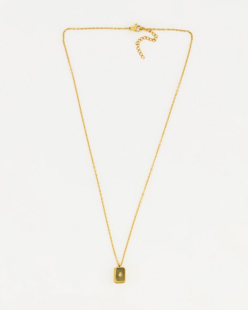 Old Khaki x byCara Rectangle Star Pendant Necklace