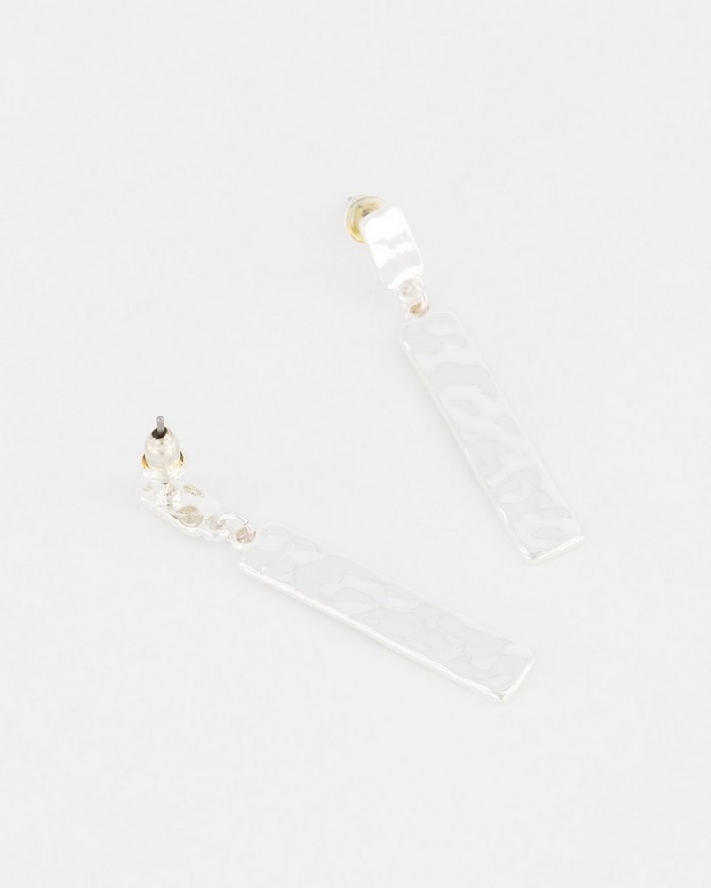 Women’s Hammered Bar Drop Earrings