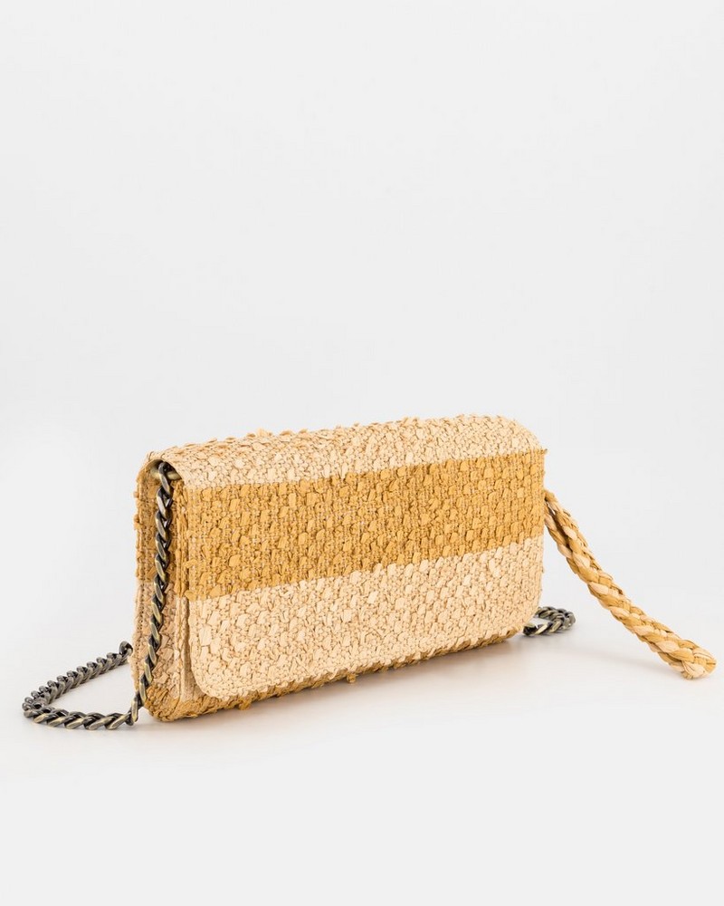 Women's Taryn Straw Messenger Crossbody Bag