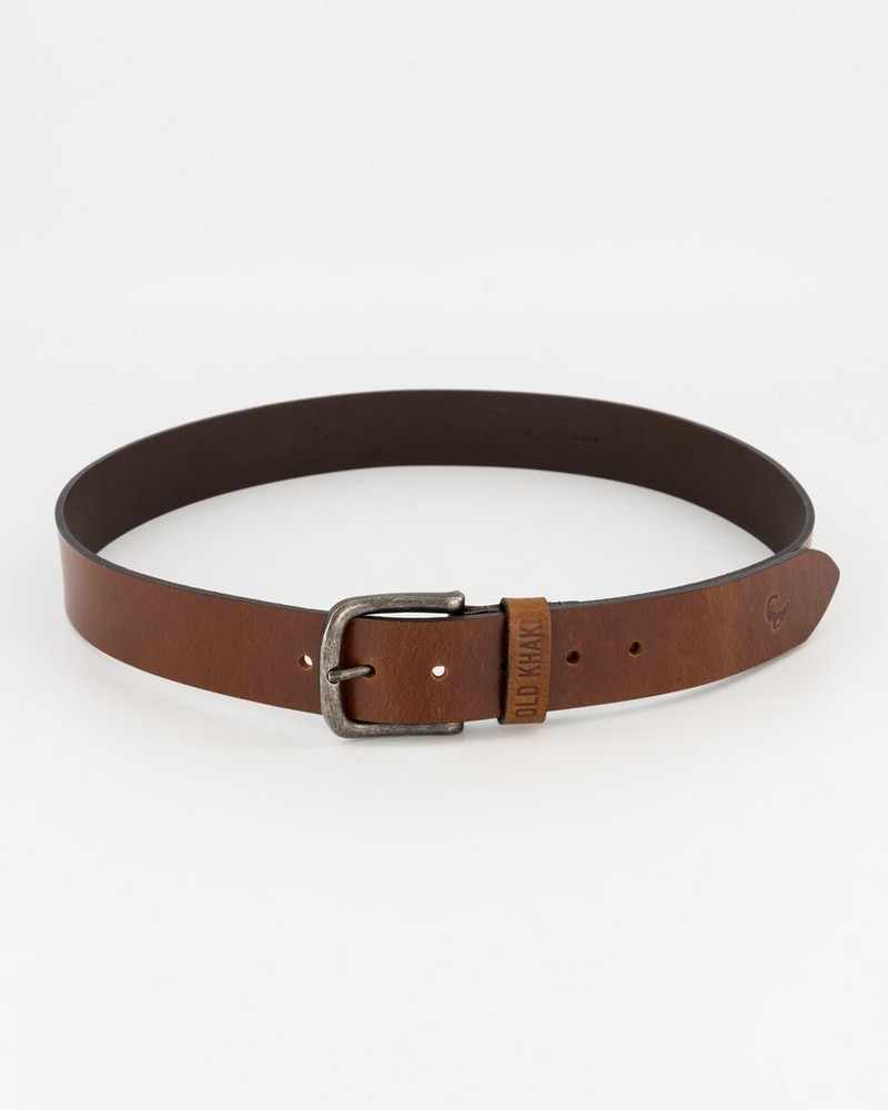 Men's Clement Crackled Leather Belt
