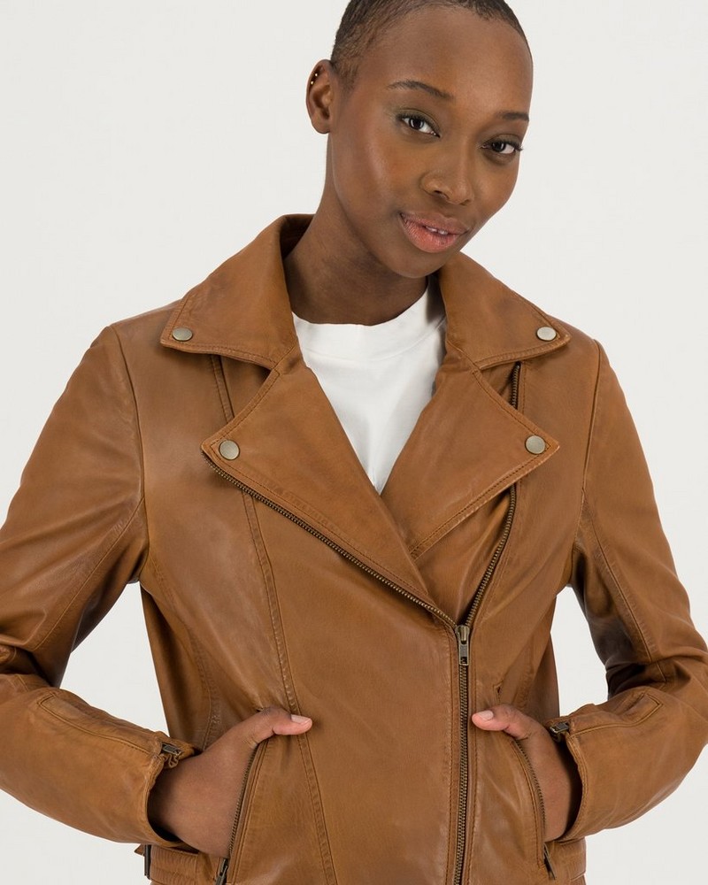 Women's Tyra Leather Biker Jacket