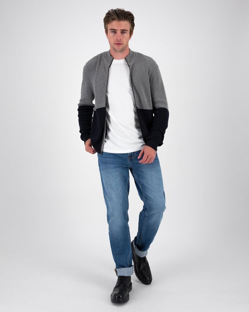 Men’s Roddy Blocked Zip Through Knit