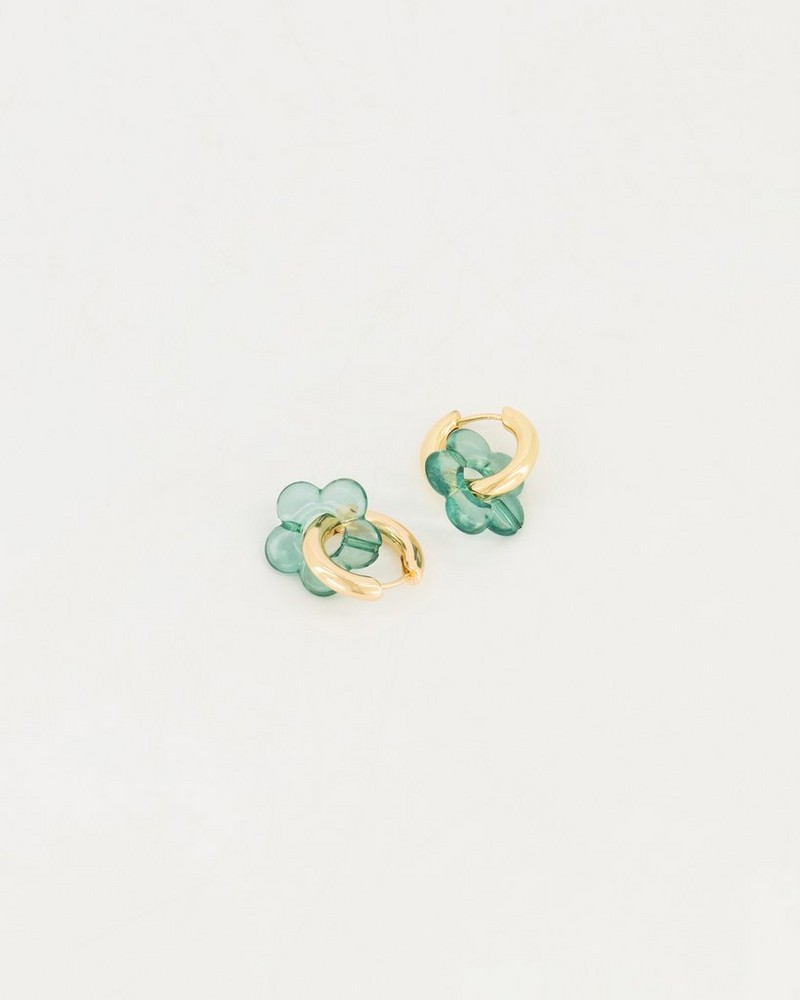 Women’s Resin Flower Hoop Earrings