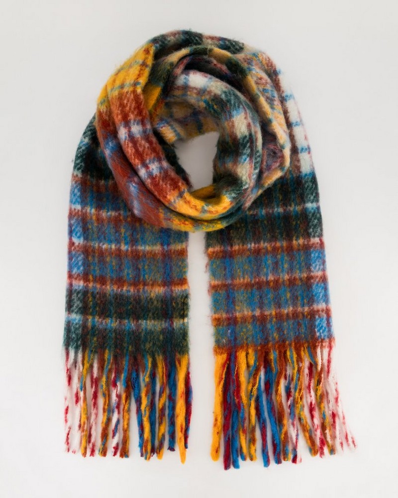 Men’s Santiago Check Scarf with Tassels