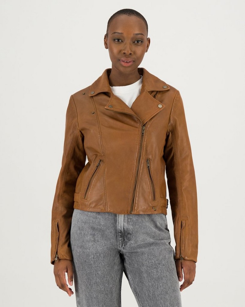 Women's Tyra Leather Biker Jacket