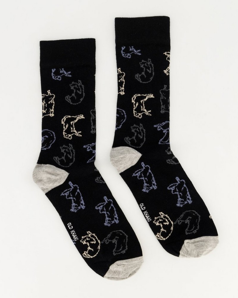 Men’s Romario Dog Print Socks