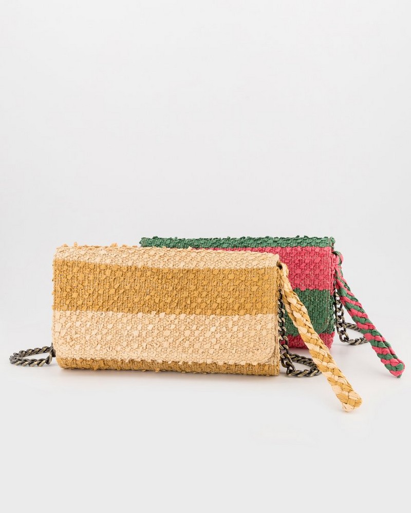 Women's Taryn Straw Messenger Crossbody Bag