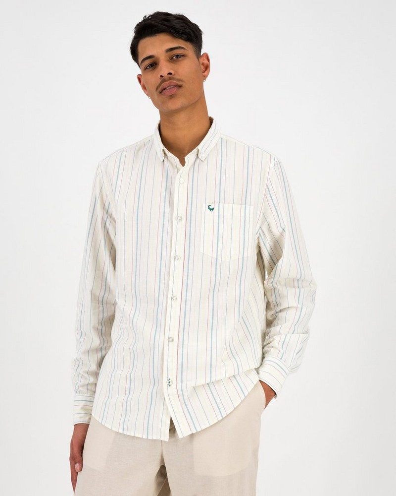 Men’s Miles Slim Fit Multi Stripe Oxford Shirt