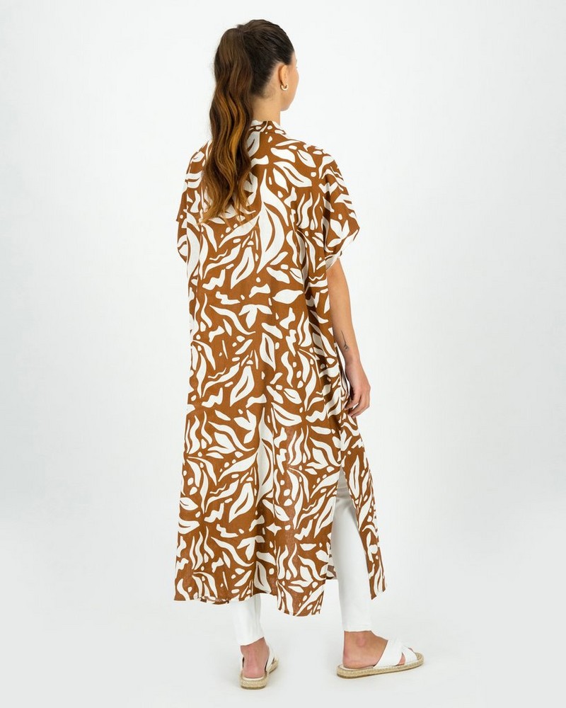 Women’s Hattie Abstract Leaf Print Kimono