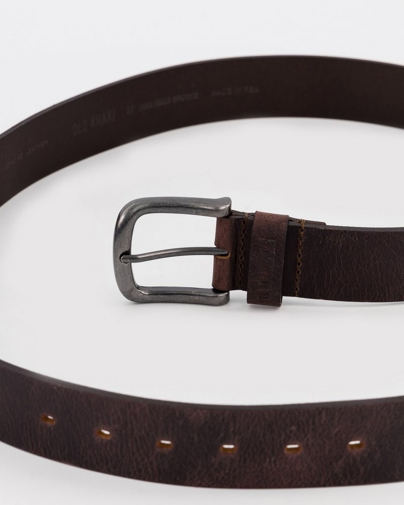 Men's Clement Crackled Leather Belt