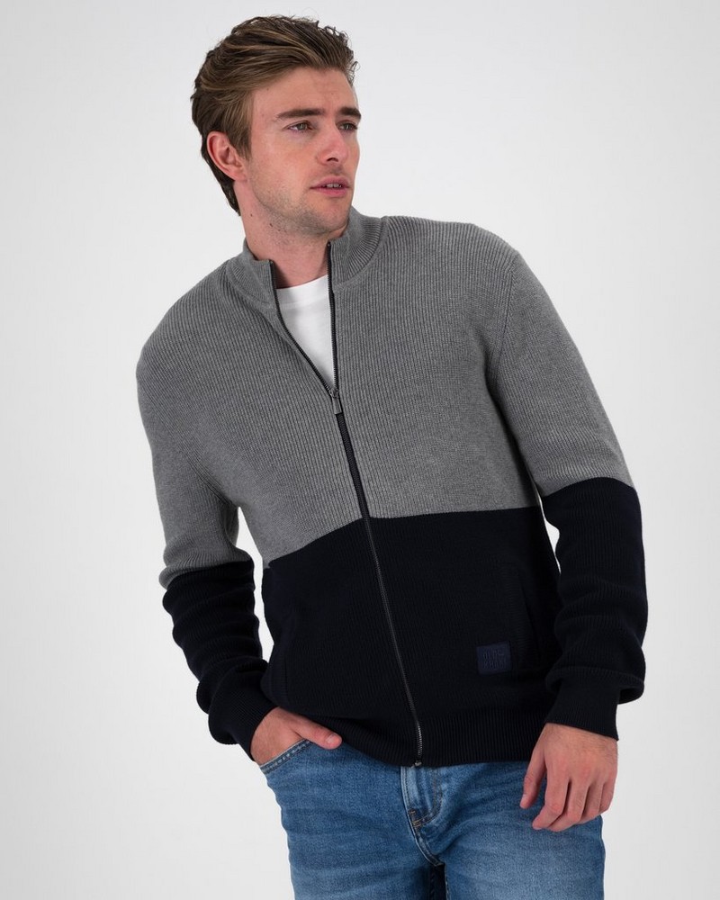 Men’s Roddy Blocked Zip Through Knit