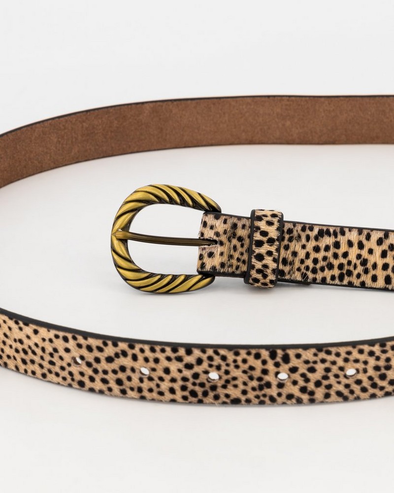 Women’s Tellia Hair-On Leather Belt