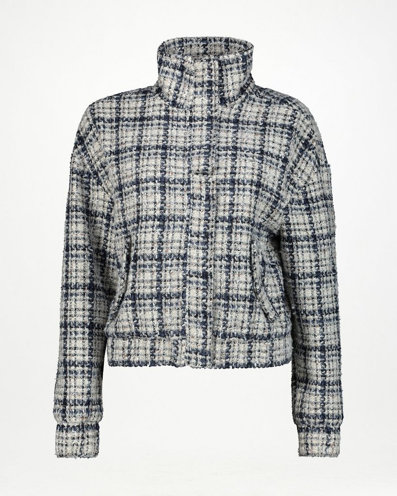 Women’s Sofia Boucle Check Bomber Jacket