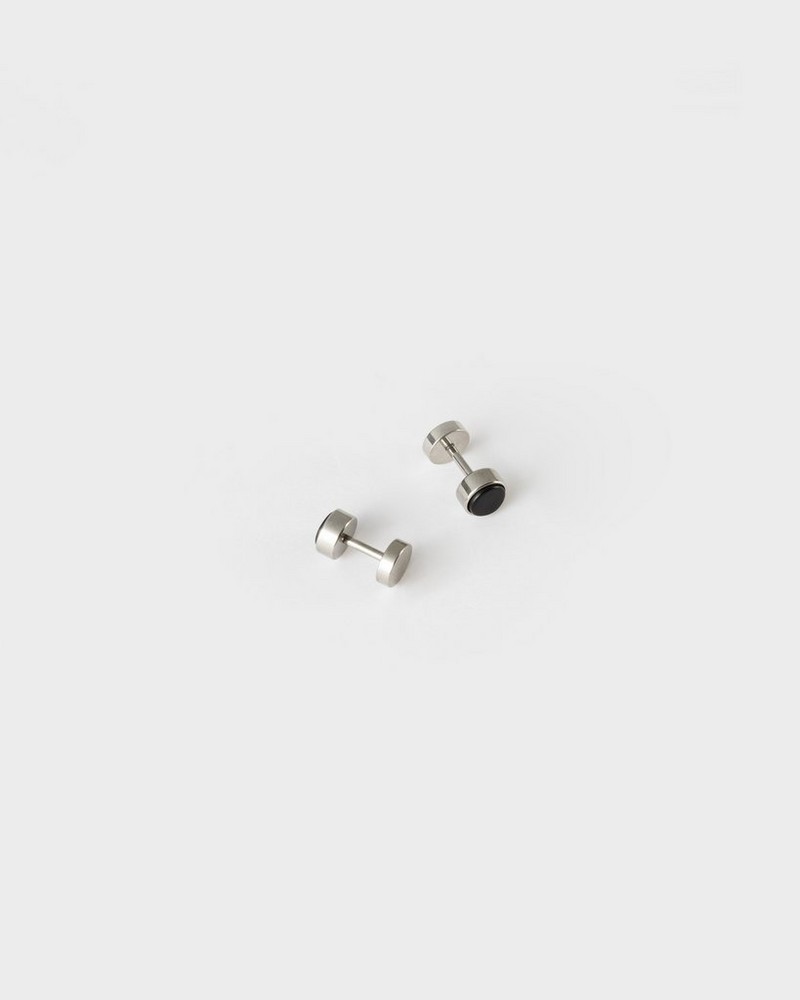 Men's Stainless Steel Dumbbell Stud Earring