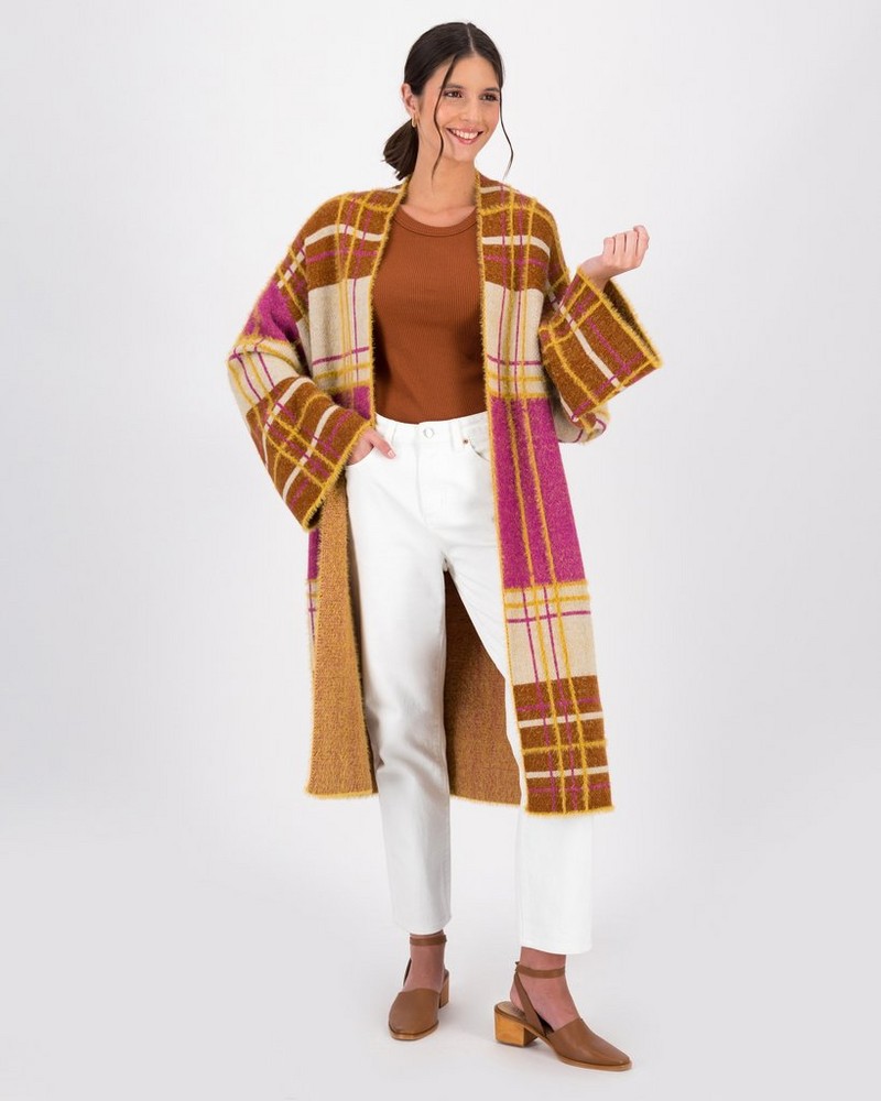 Women’s Siya Check Knitted Kimono