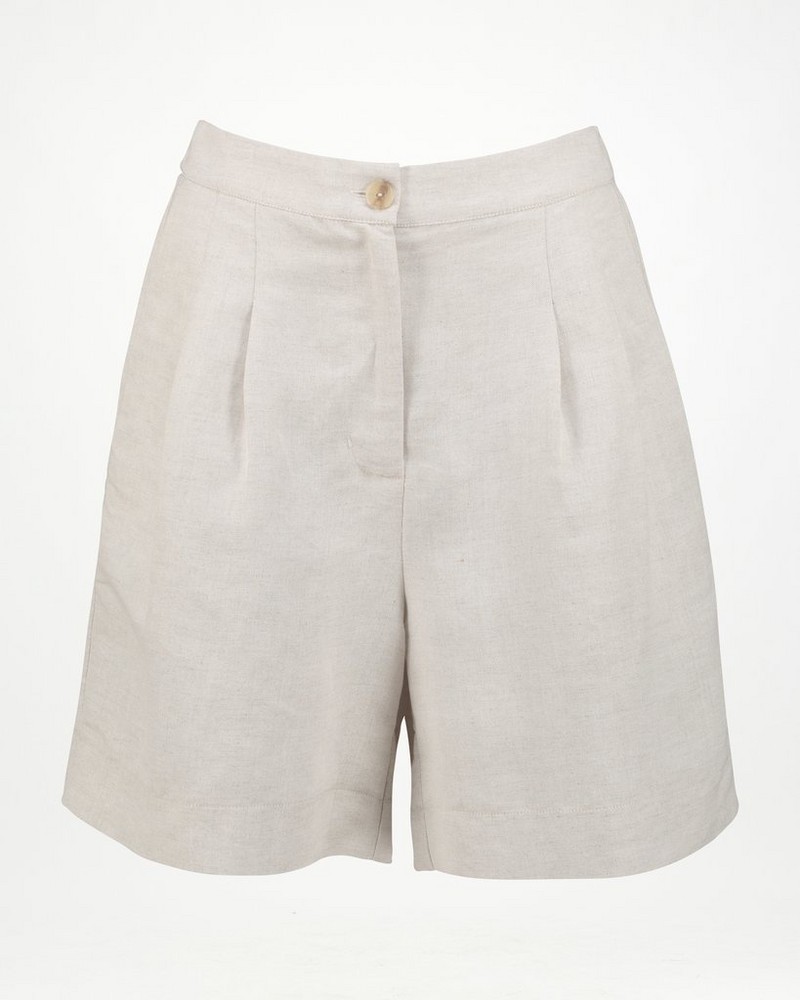 Women’s Ayra Linen Pleated Shorts