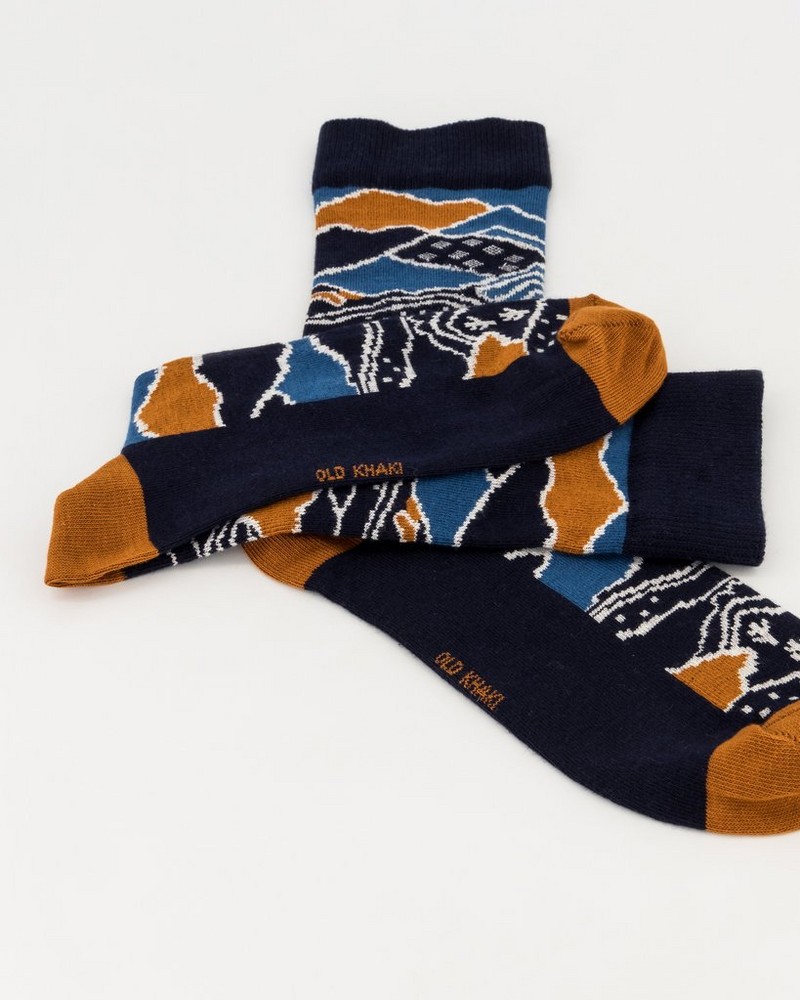 Men’s Menko Mountain Print Socks