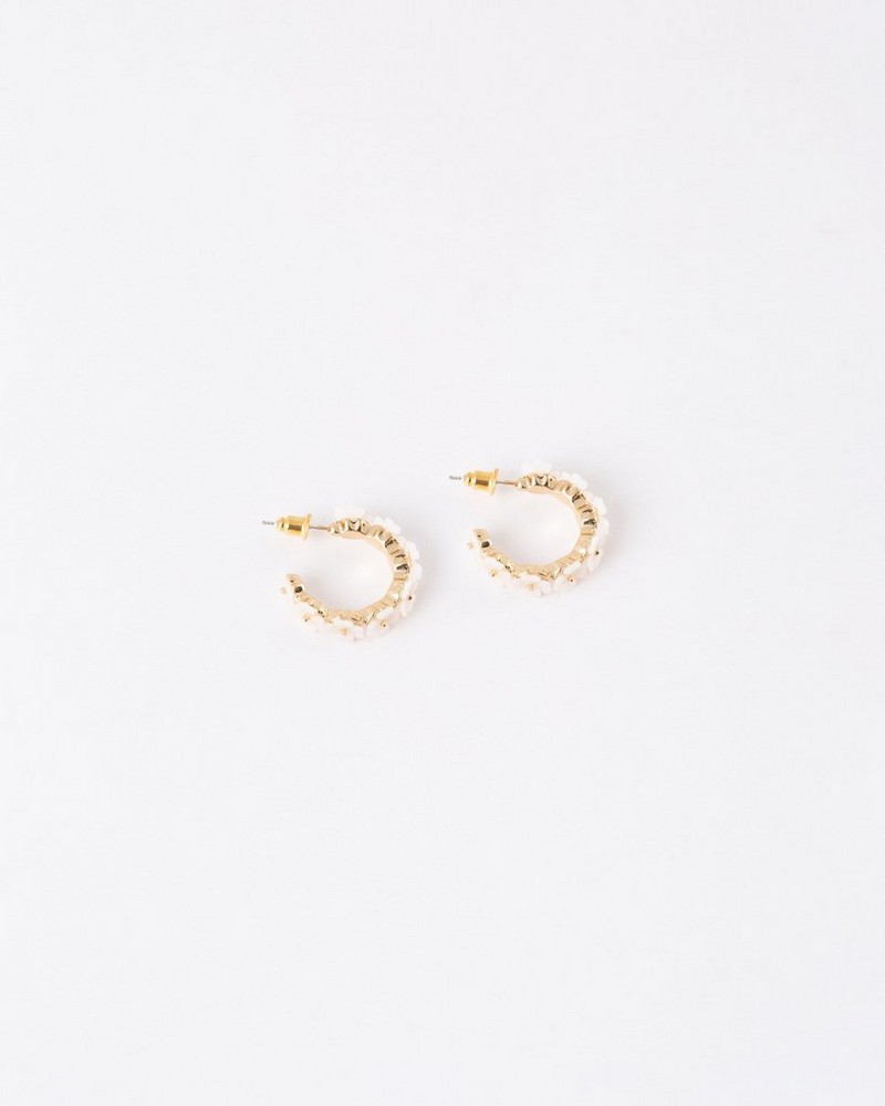 Women’s Resin Mini Flower Hoop Earrings