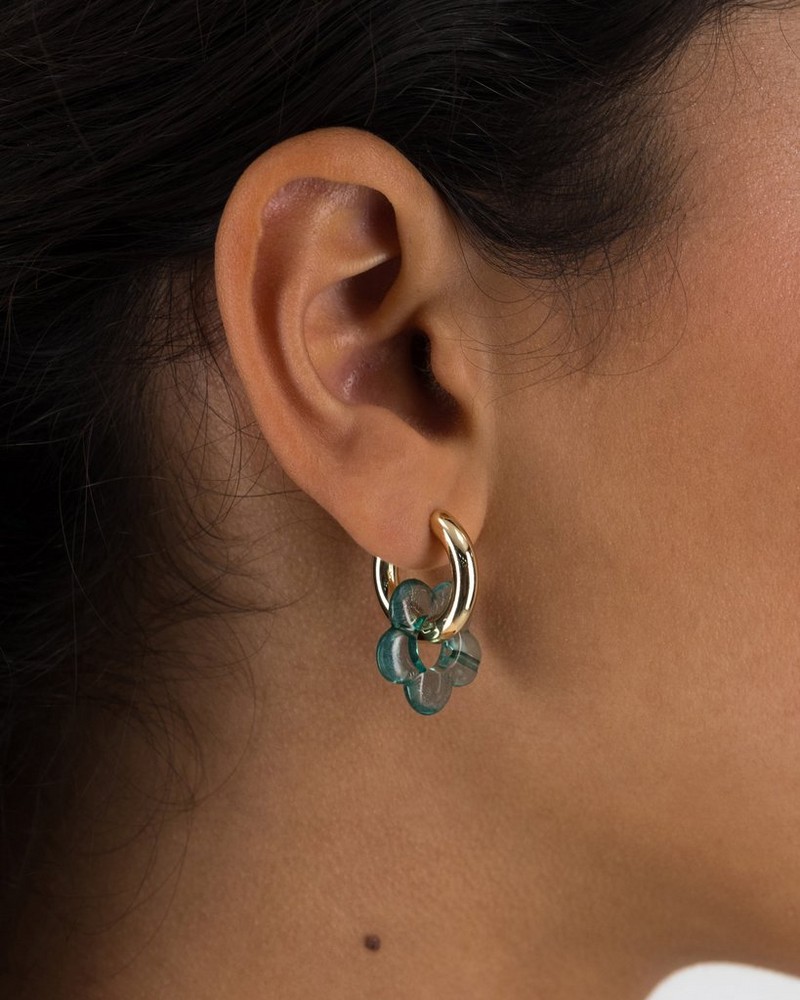 Women’s Resin Flower Hoop Earrings