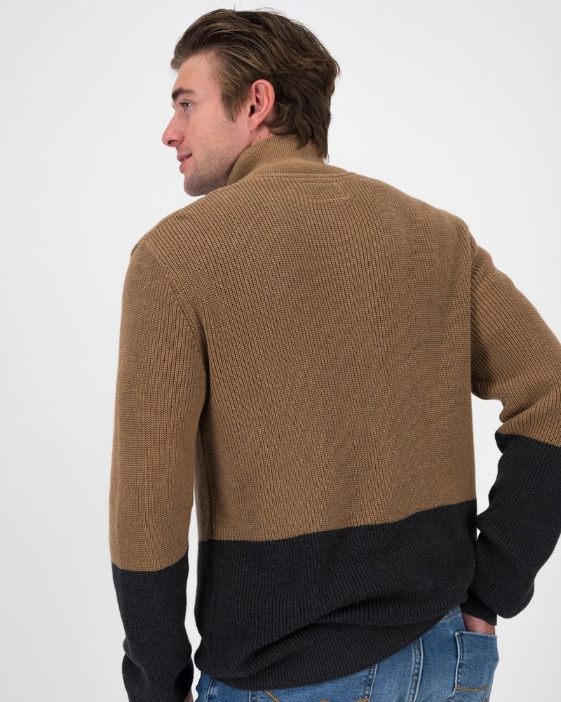 Men’s Roddy Blocked Zip Through Knit