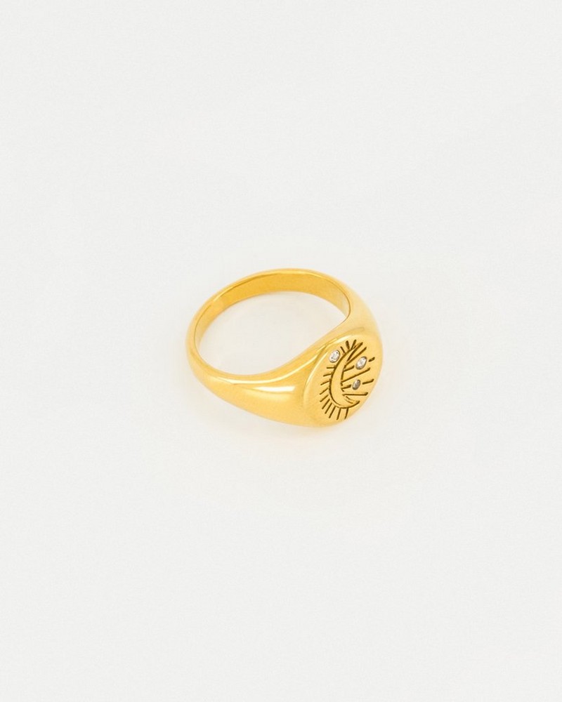 Old Khaki x byCara Women’s Moon Signet Ring