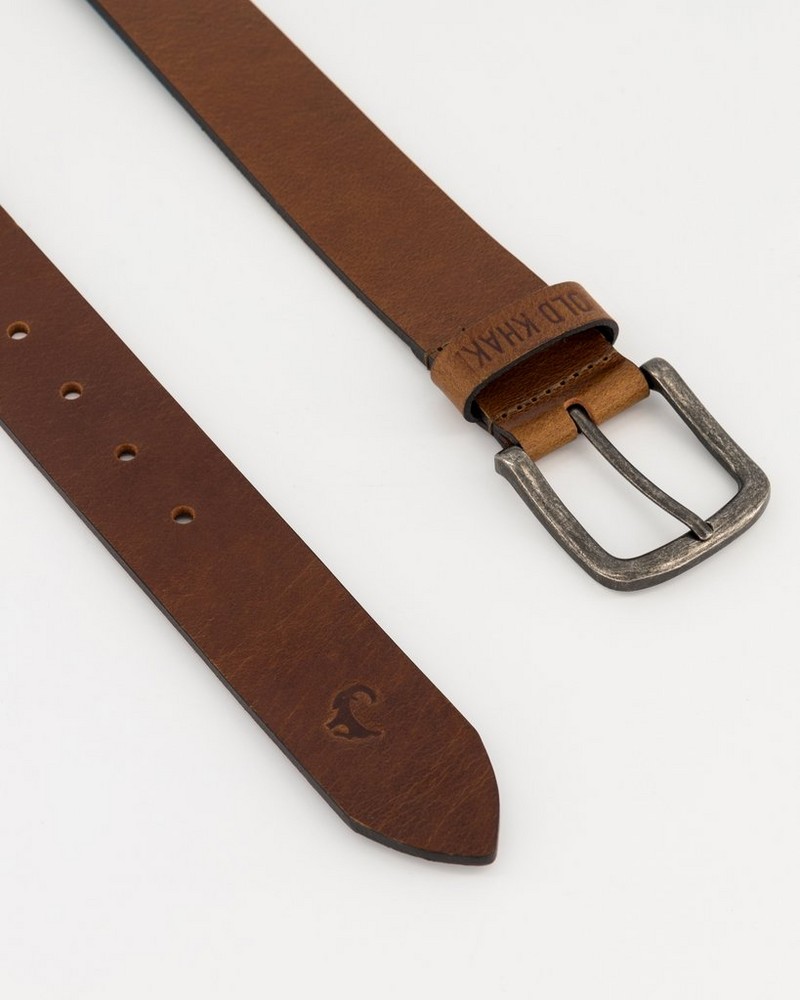 Men's Clement Crackled Leather Belt