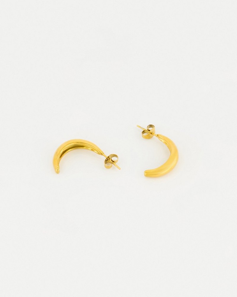 Old Khaki x byCara Women’s Moon Hoop Earrings