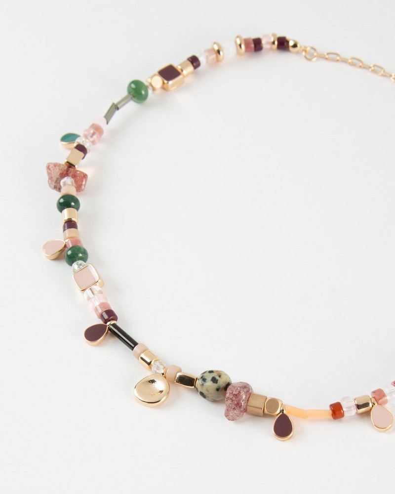Women’s Bead & Stone Charm Necklace