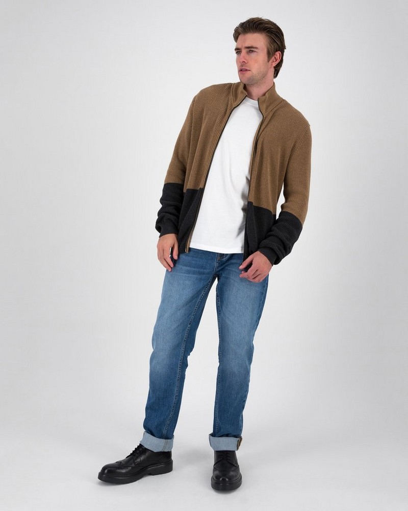 Men’s Roddy Blocked Zip Through Knit