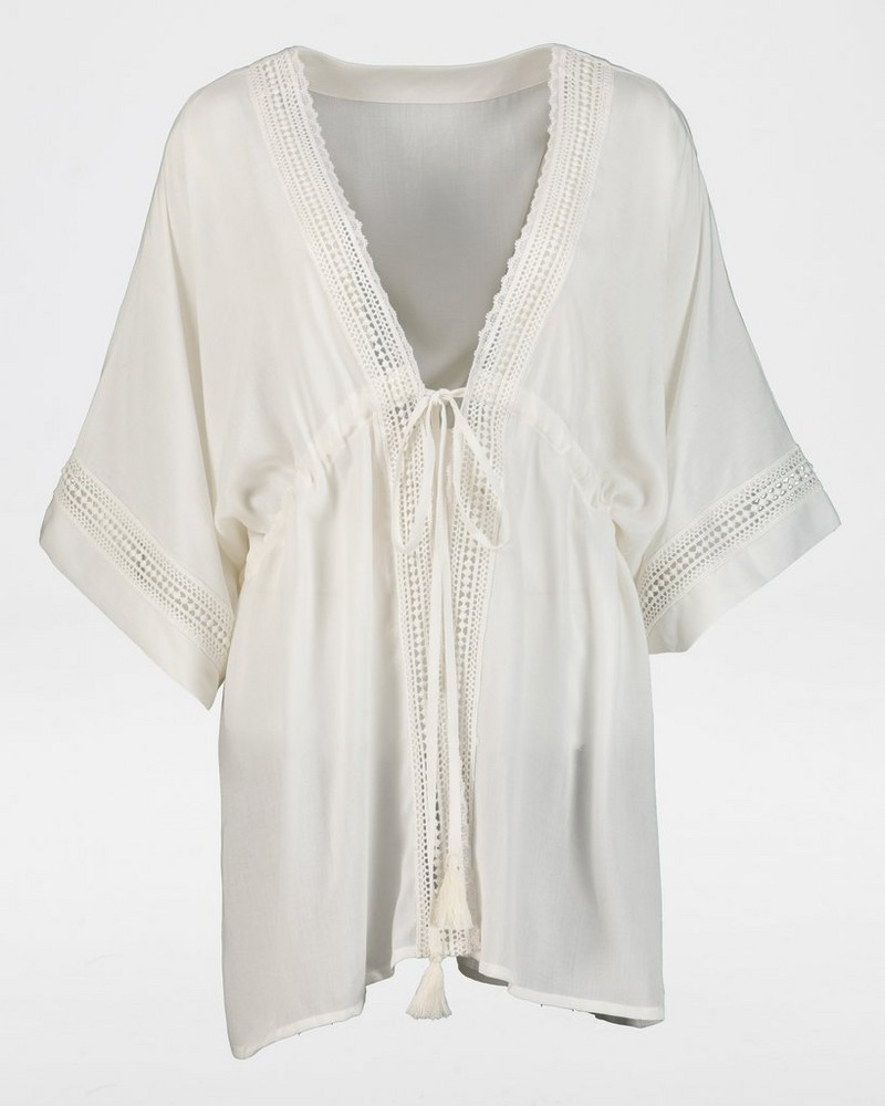 Women's Sienna Ladder Lace Trim Kimono