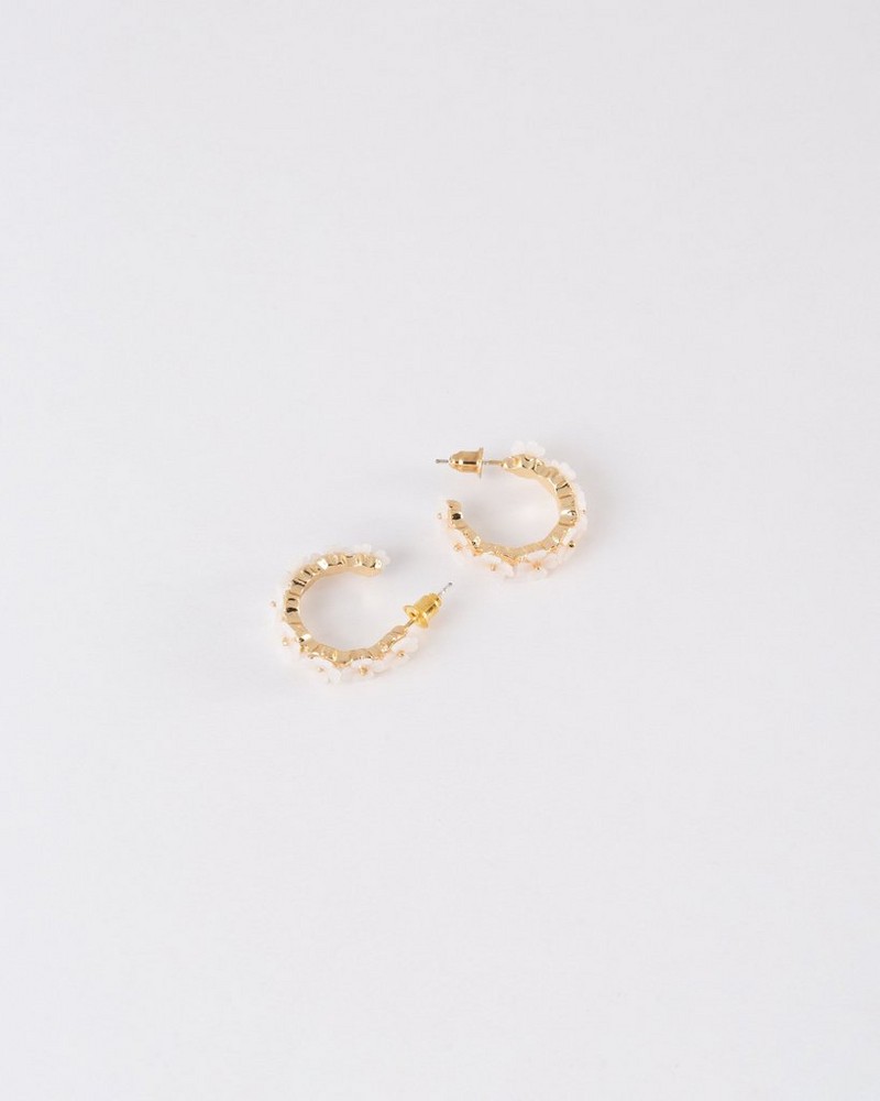 Women’s Resin Mini Flower Hoop Earrings