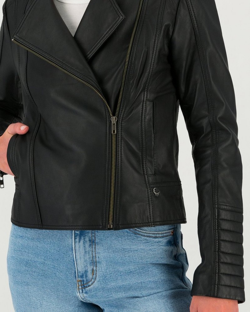 Women’s Tiana Leather Biker Jacket