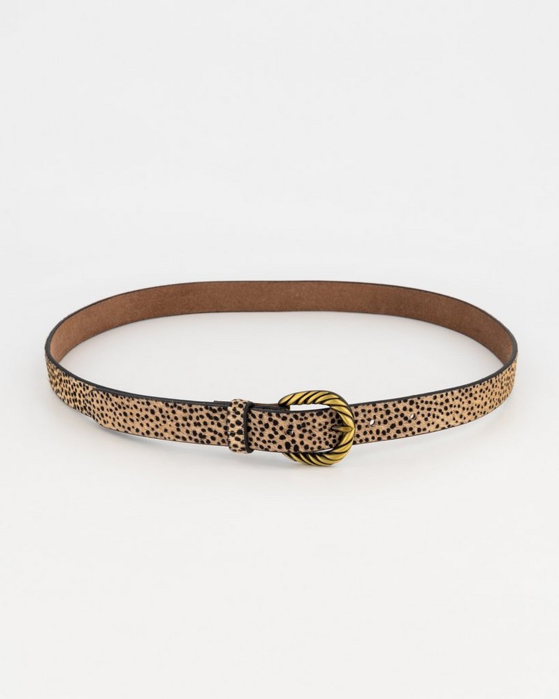 Women’s Tellia Hair-On Leather Belt