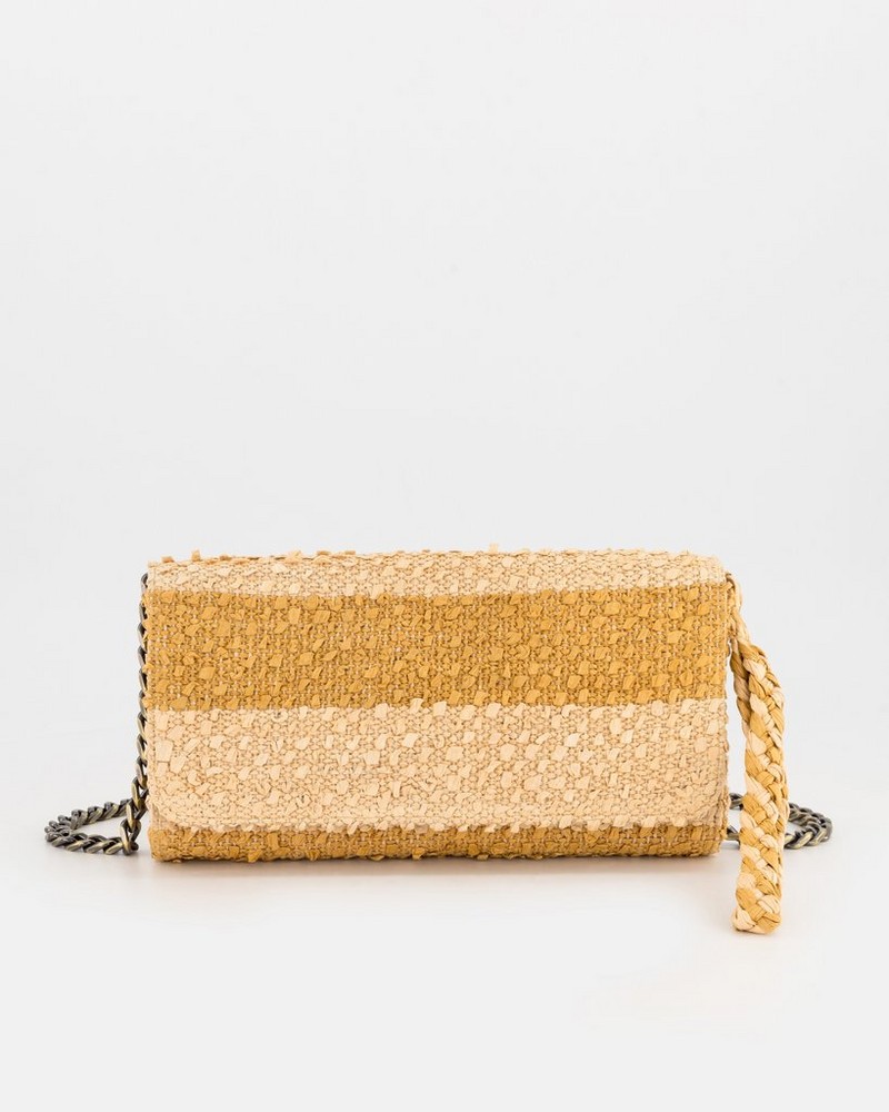 Women's Taryn Straw Messenger Crossbody Bag