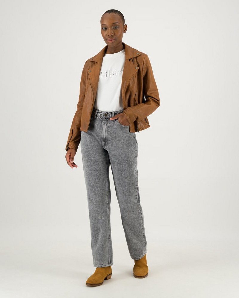 Women's Tyra Leather Biker Jacket