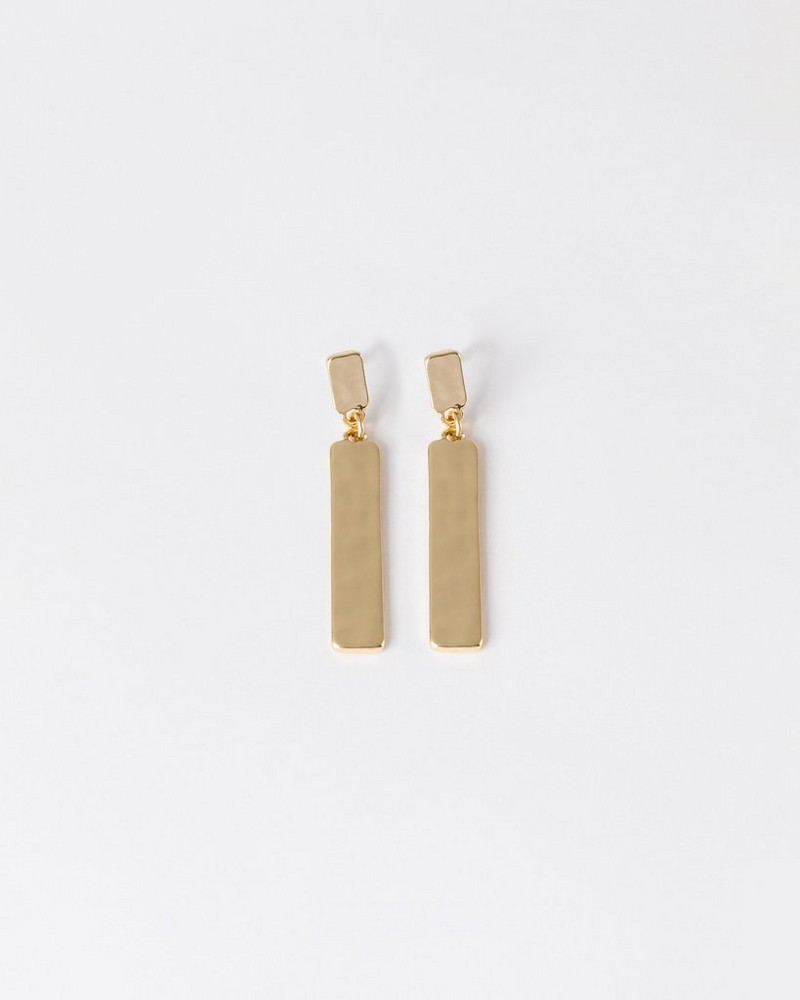 Women’s Hammered Bar Drop Earrings