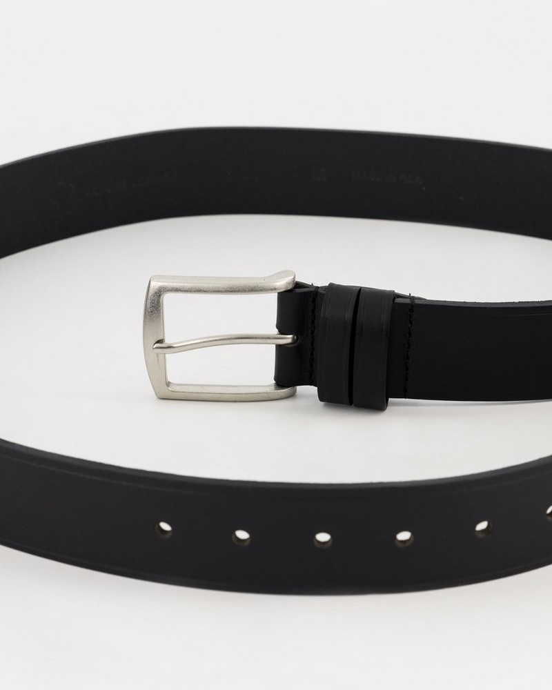 Men’s Benjamin Rolled Edge Leather Belt