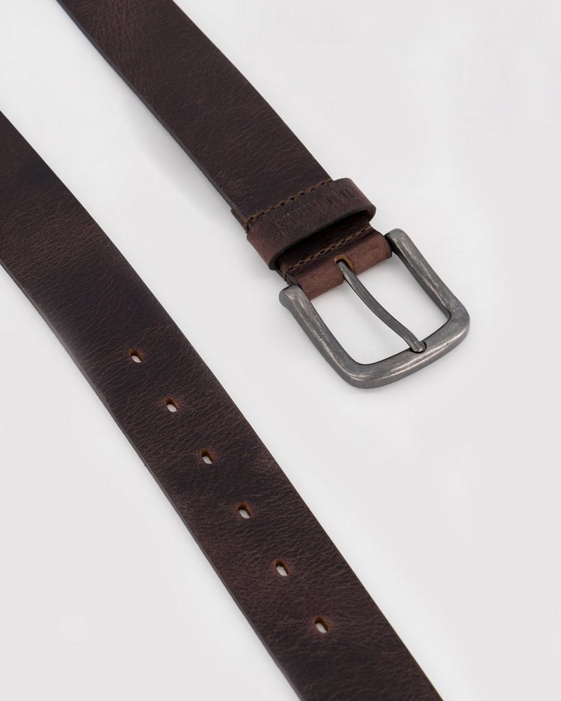 Men's Clement Crackled Leather Belt