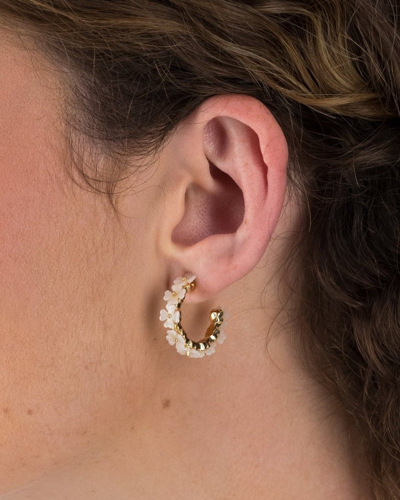 Women’s Resin Mini Flower Hoop Earrings