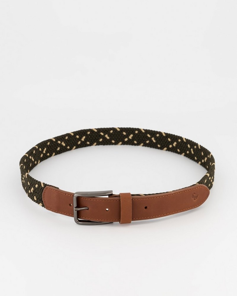 Men’s Zane Canvas Rope & Leather Belt