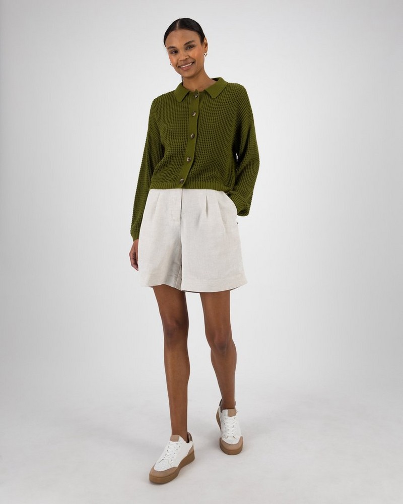 Women’s Ayra Linen Pleated Shorts