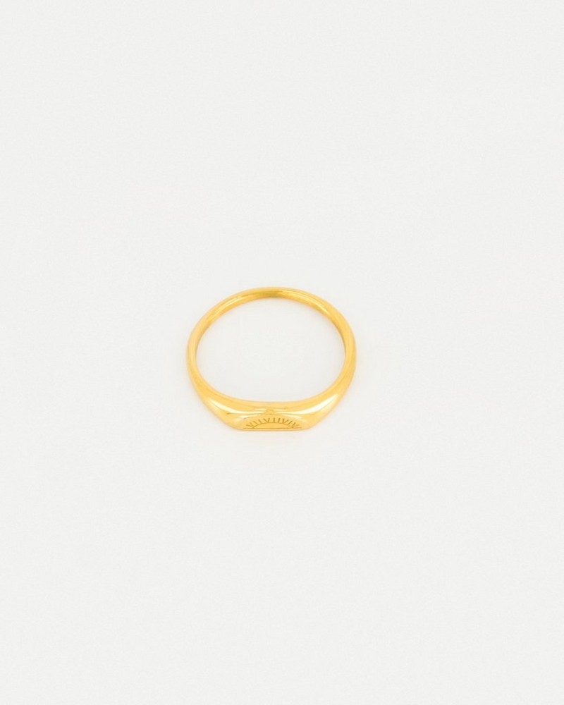 Old Khaki x byCara Sun Thin Signet Ring