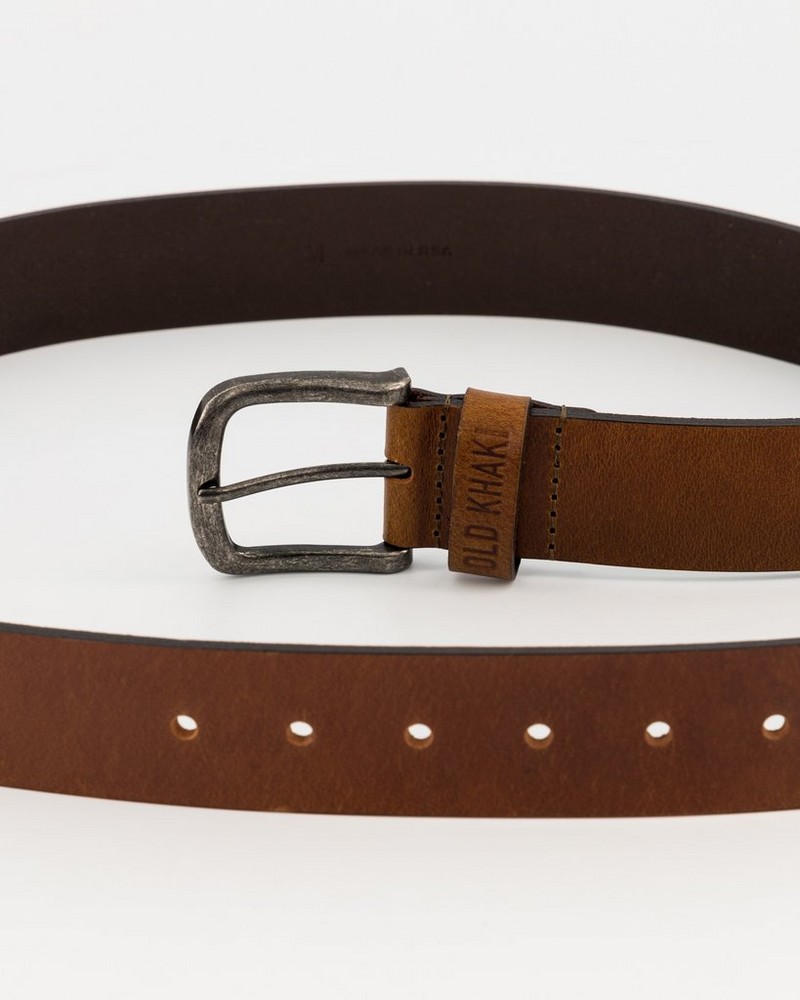 Men's Clement Crackled Leather Belt