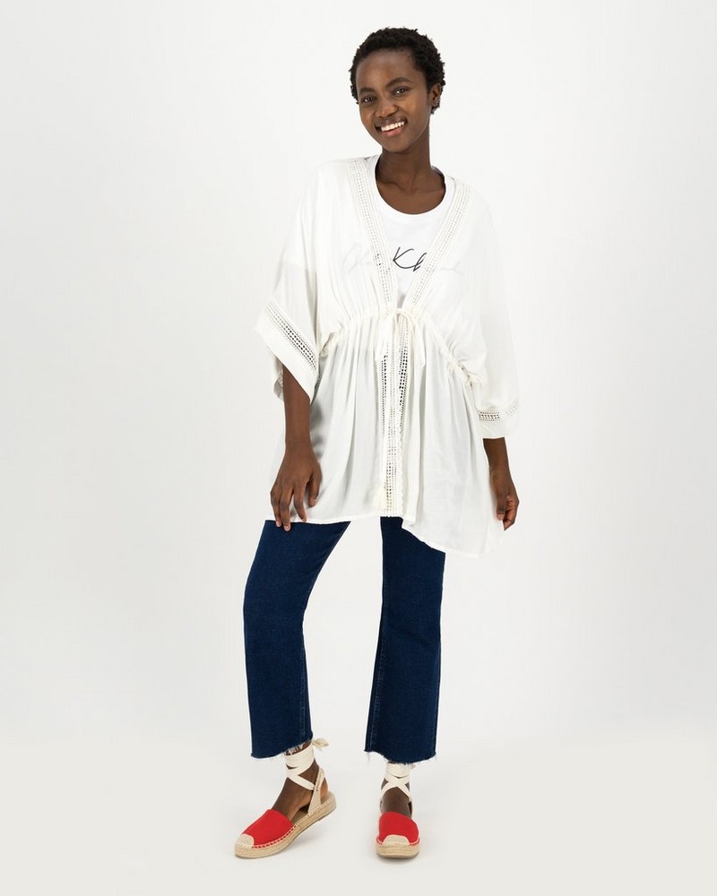 Women's Sienna Ladder Lace Trim Kimono