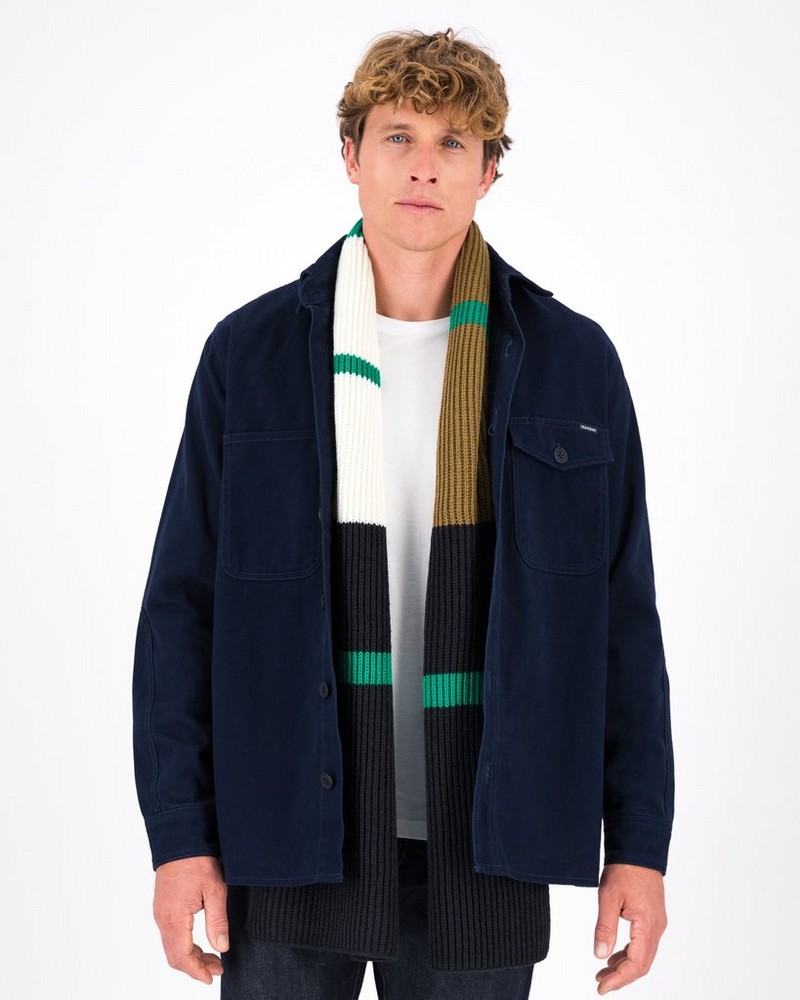 Men’s Corbin Stripe Rib Knit Scarf