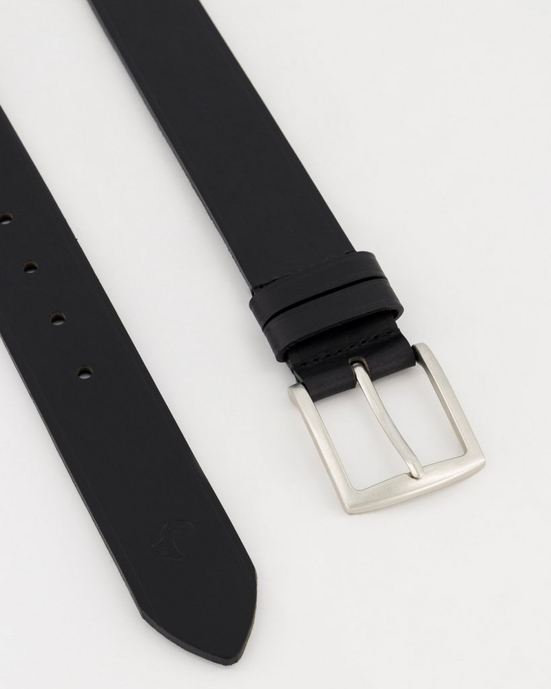 Men’s Benjamin Rolled Edge Leather Belt