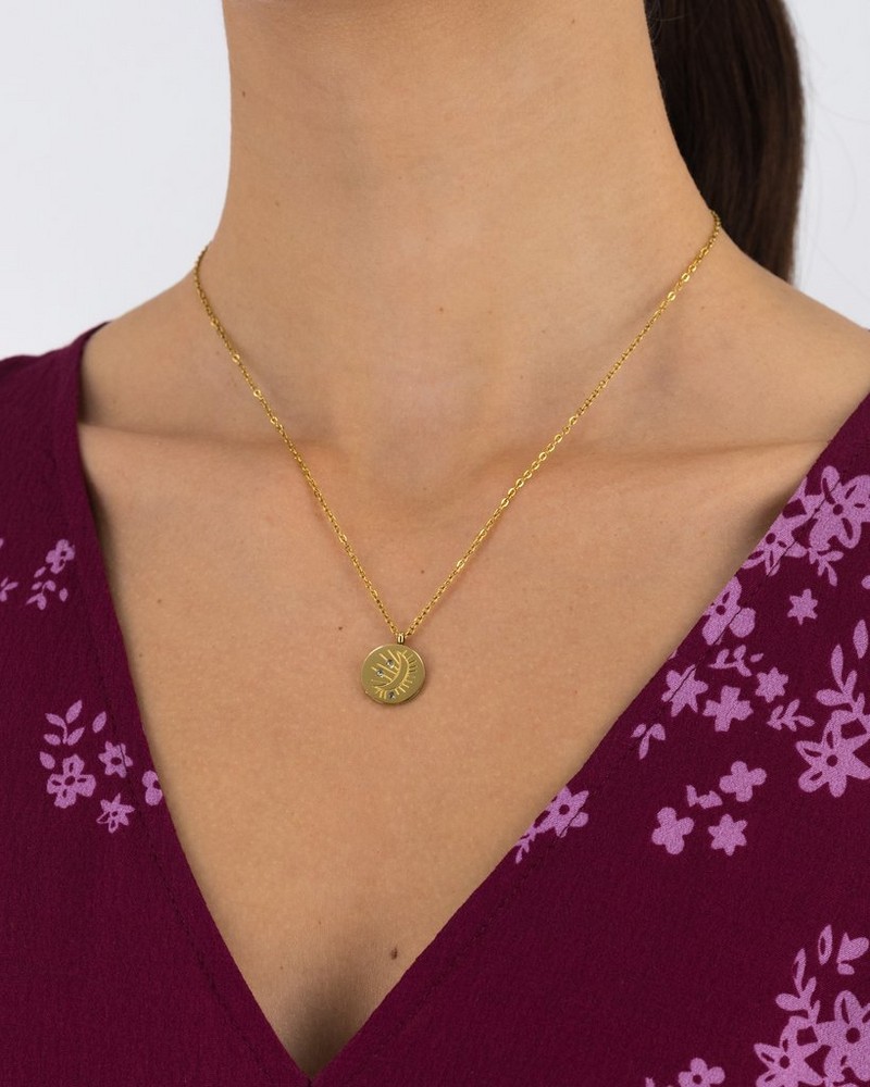 Old Khaki x byCara Women’s Round Moon Pendant Necklace