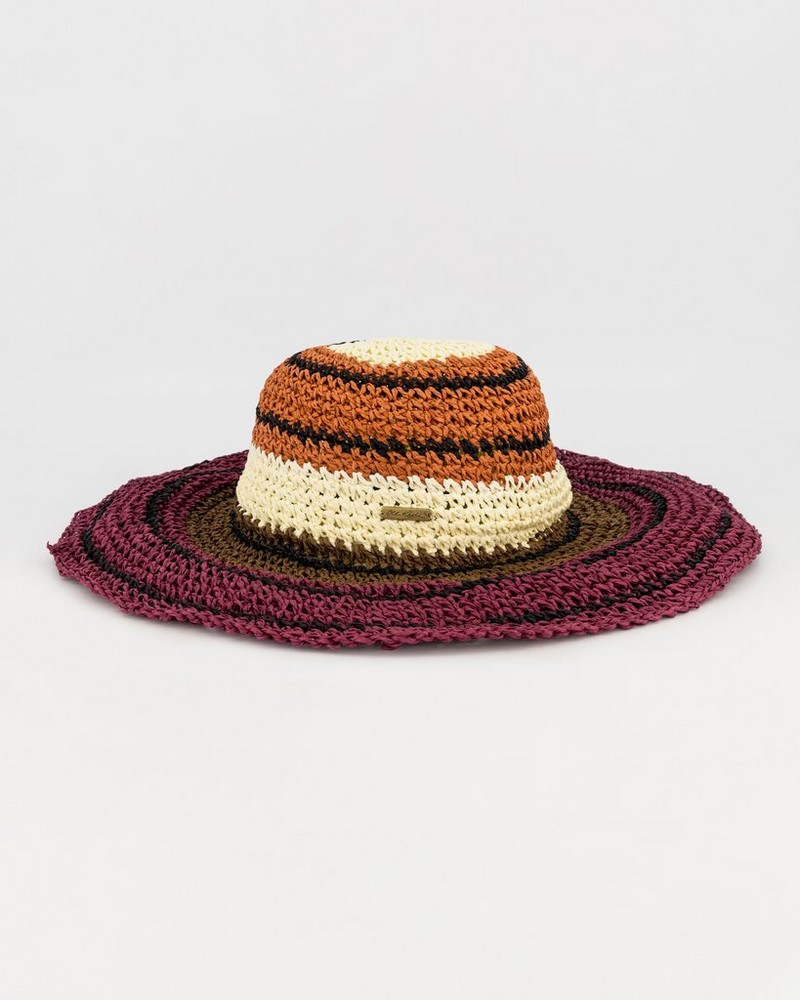 Women’s Danel Striped Straw Wide Brim Hat