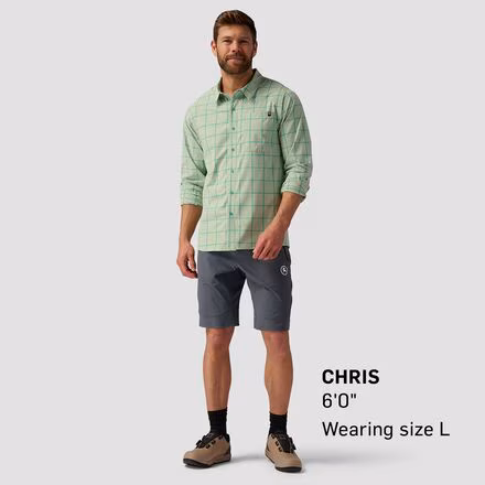 Button-Up Long-Sleeve MTB Jersey - Men's